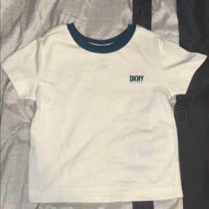 DKNY Kids Cream and Navy Tee